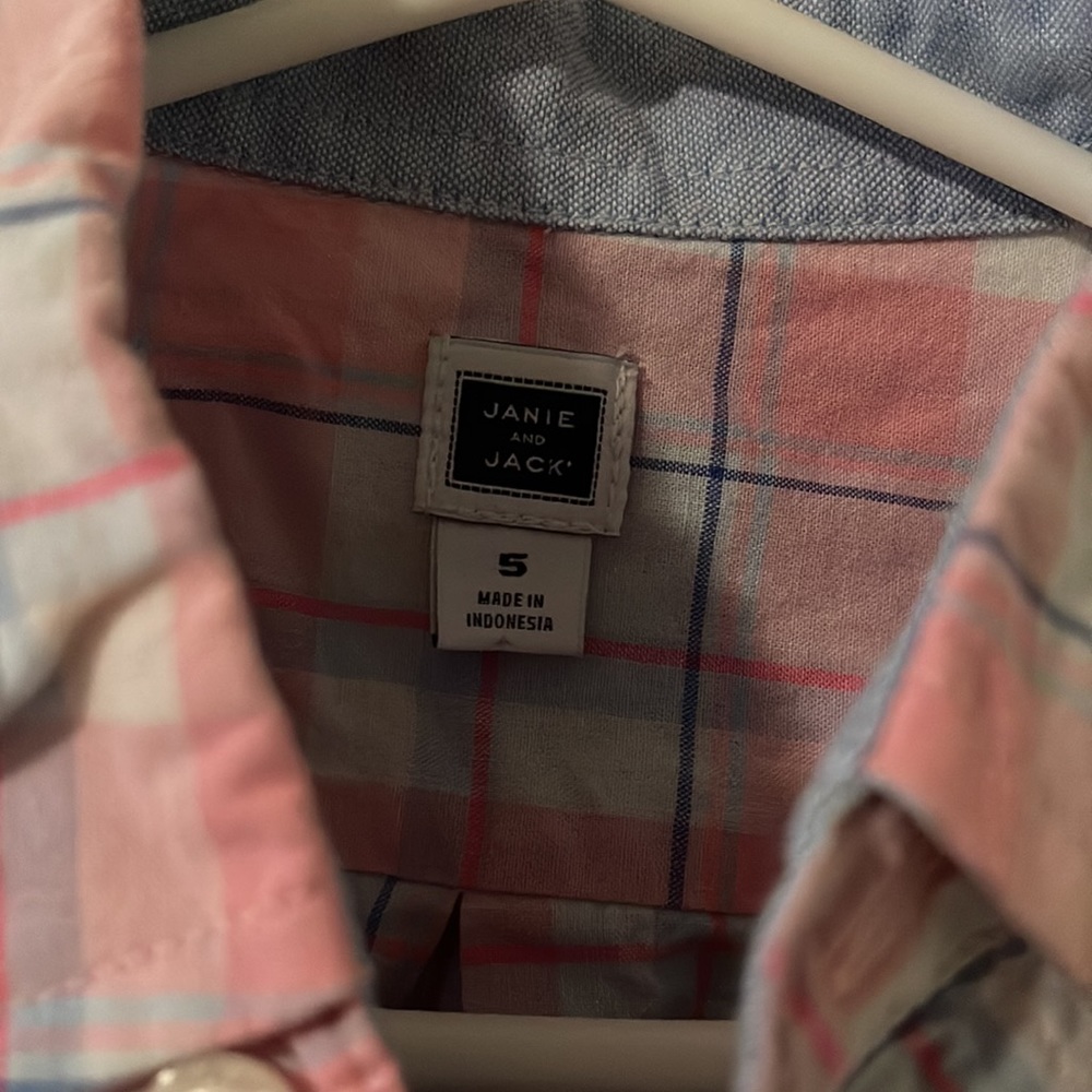 Janie and jack 5t button down shirt and coordinating slacks. Like new - Picture 2 of 7